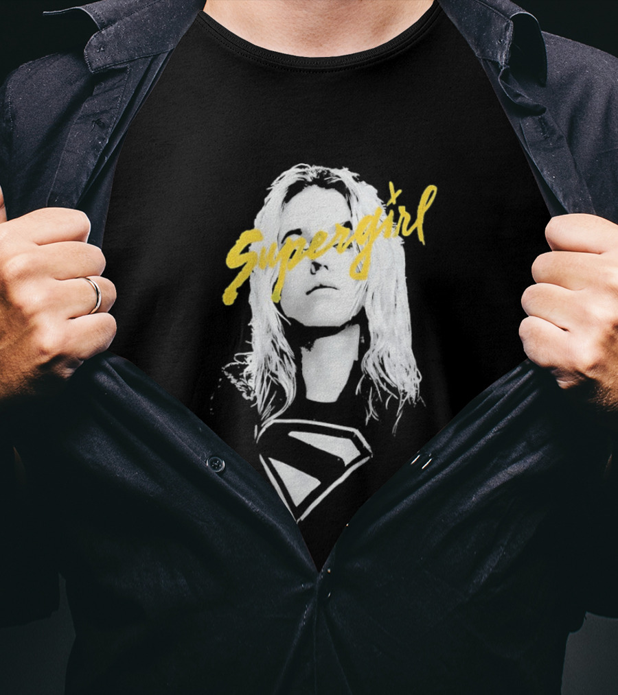 Supergirl Yellow Script With Classic DC Comics T-Shirt