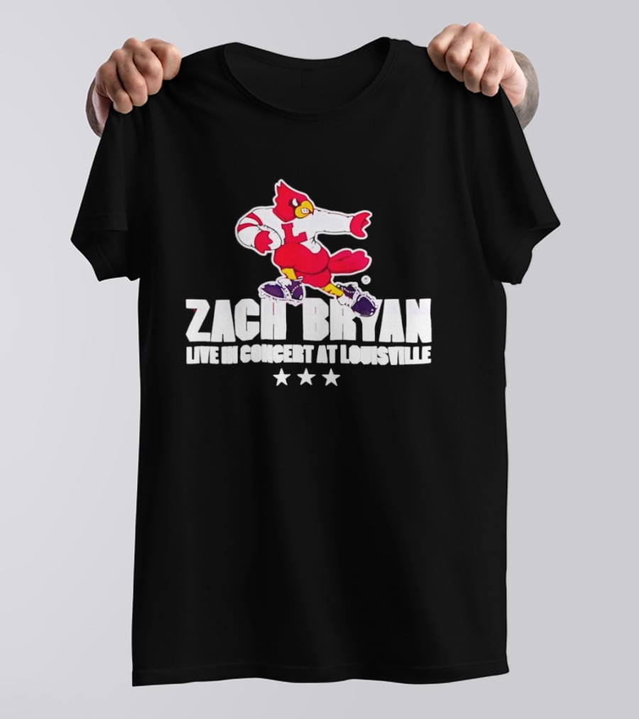 Zach Bryan Live In Concert At Louisville Cardinals 2026 Tour With Heaven Stars Exclusive T-Shirt