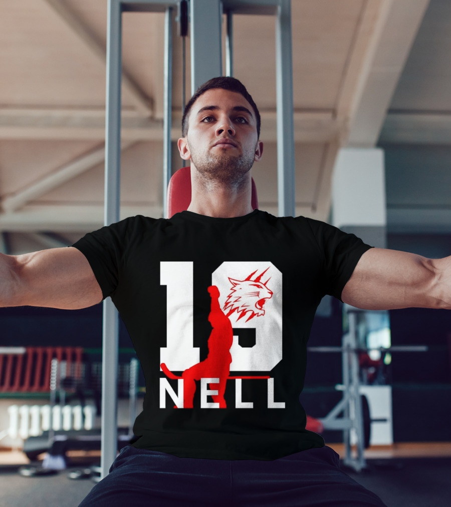 NELL 19 Wildcat Silhouette With Red Figure T-Shirt