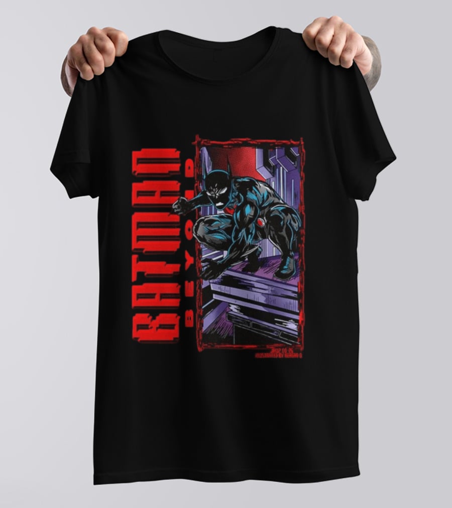 Batman Beyond Combat Readiness Stance Dynamic Gotham City Scene T-Shirt