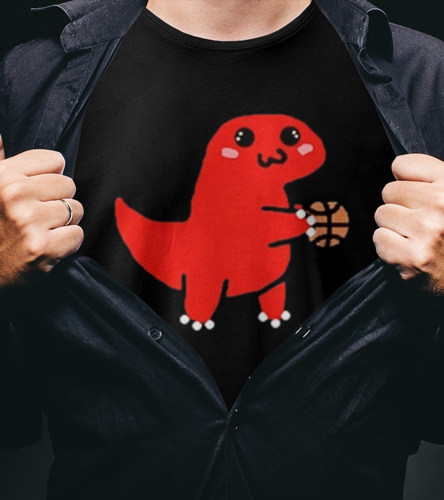Kawaii Kawaii Toronto Raptors Cute Red Dinosaur Basketball T-Shirt