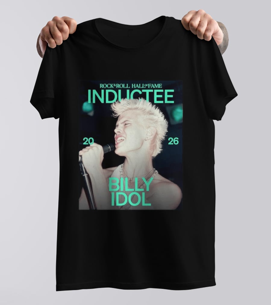 Billy Idol Rock & Roll Hall Of Fame Inductee 2026 T-Shirt