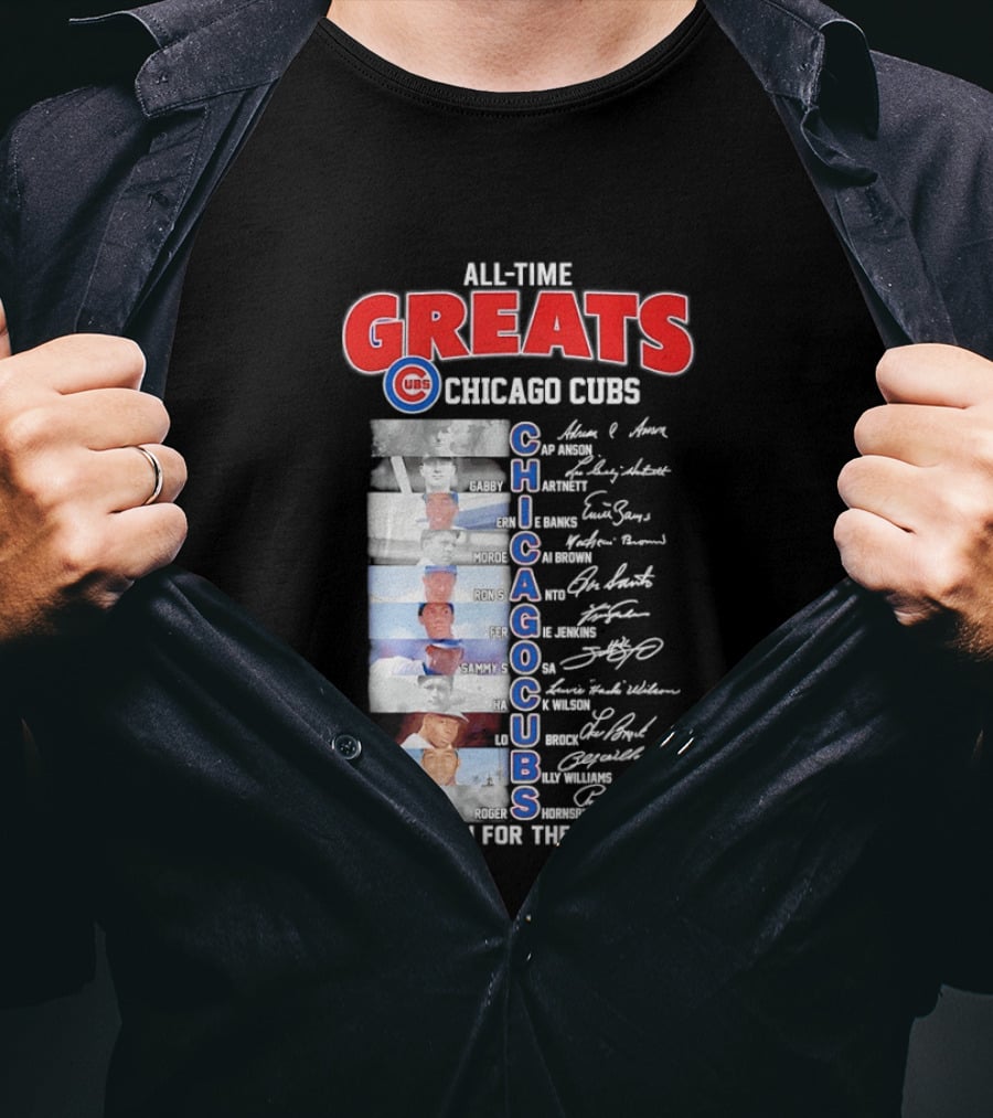 Chicago Cubs All Time Greats Legends And Signatures Thank You For The Memories T-Shirt
