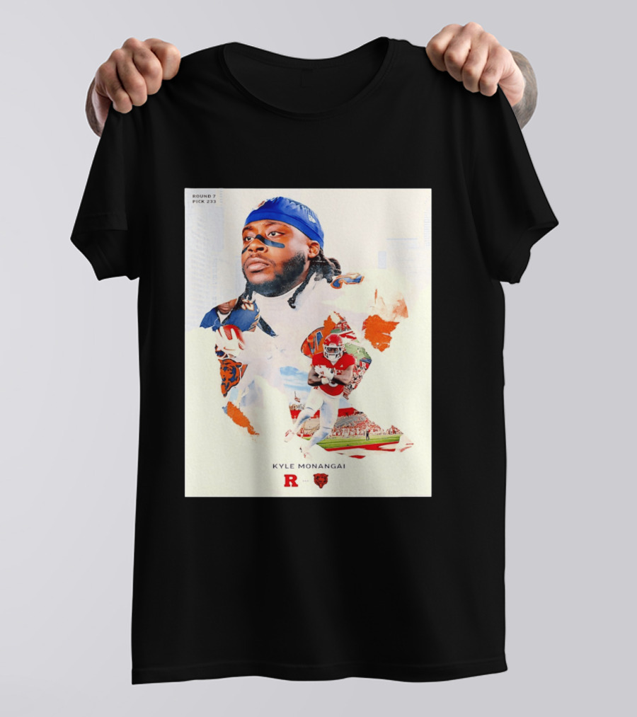 Round 7 Pick 233 Kyle Monangai Chicago Bears Rutgers Football T-Shirt