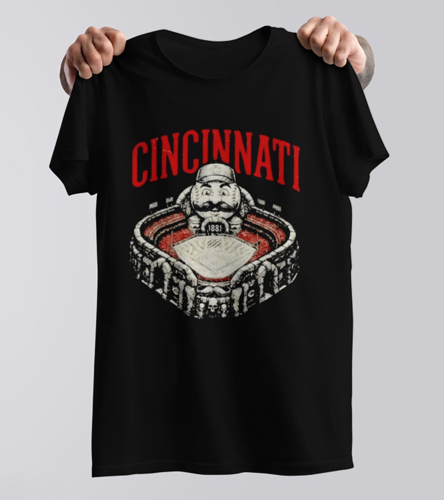 Cincinnati Reds Stadium 1881 Mascot Mashup T-Shirt
