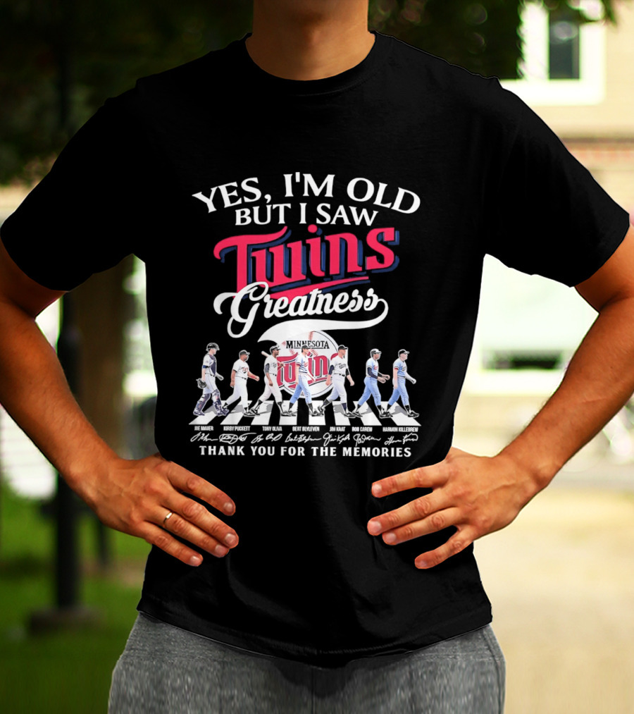 Yes I'm Old But I Saw Twins Greatness Thank You For The Memories Signatures T-Shirt