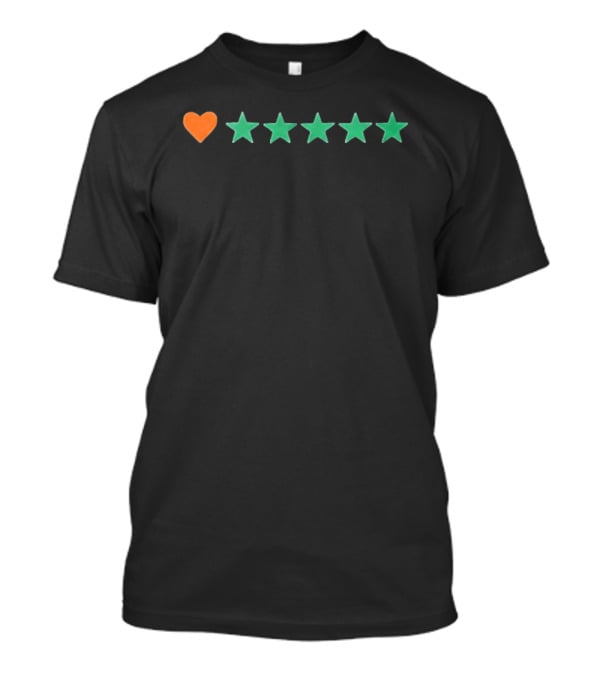 Letterboxd Heart Five Stars Rating System T-Shirt