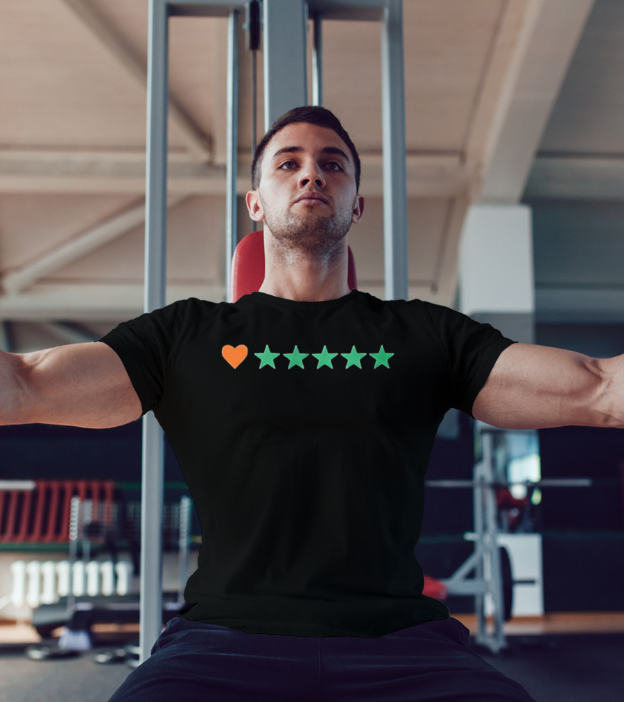 Letterboxd Heart Five Stars Rating System T-Shirt