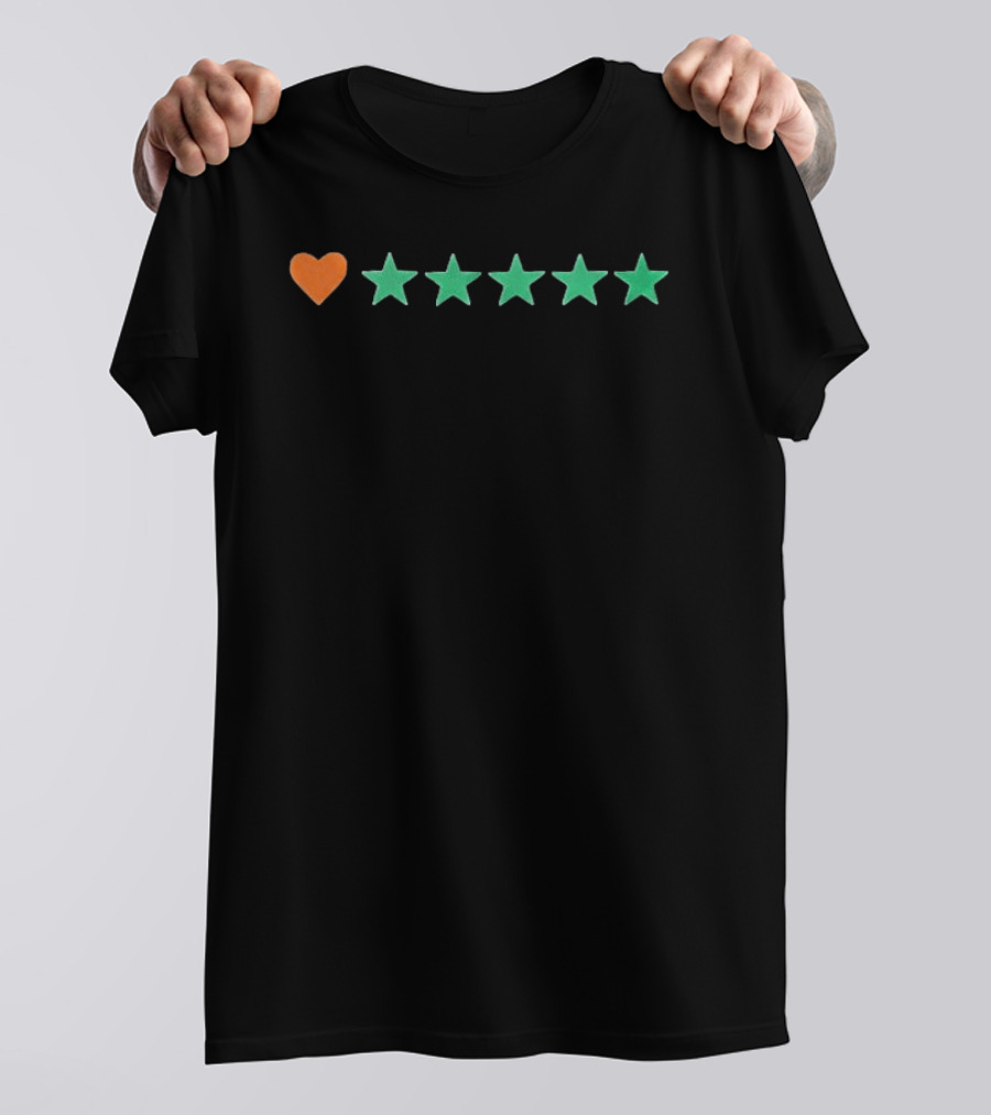 Letterboxd Heart Five Stars Rating System T-Shirt