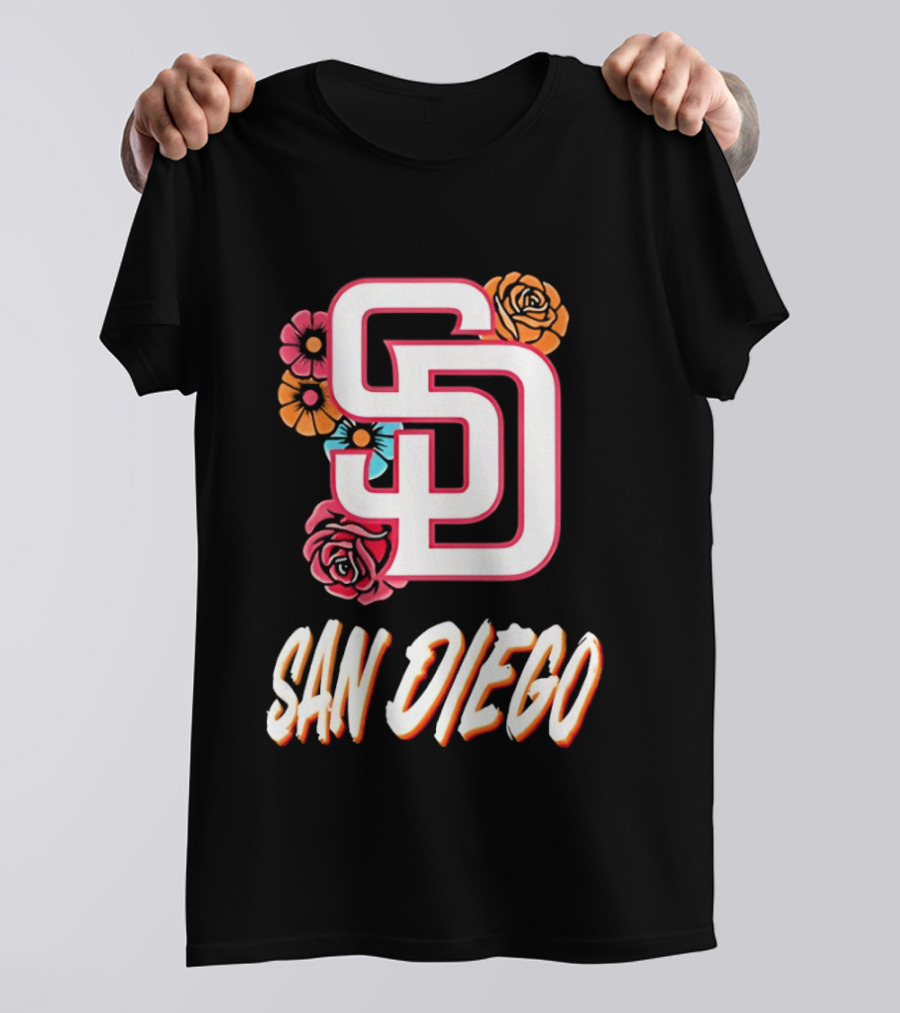 San Diego Padres 2026 Rose Floral SD T-Shirt