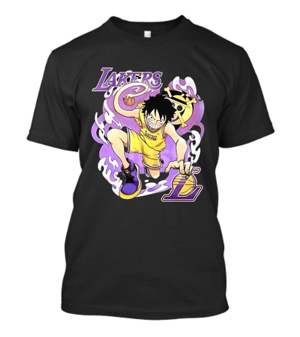 Luffy Lakers One Piece Basketball Anime T-Shirt