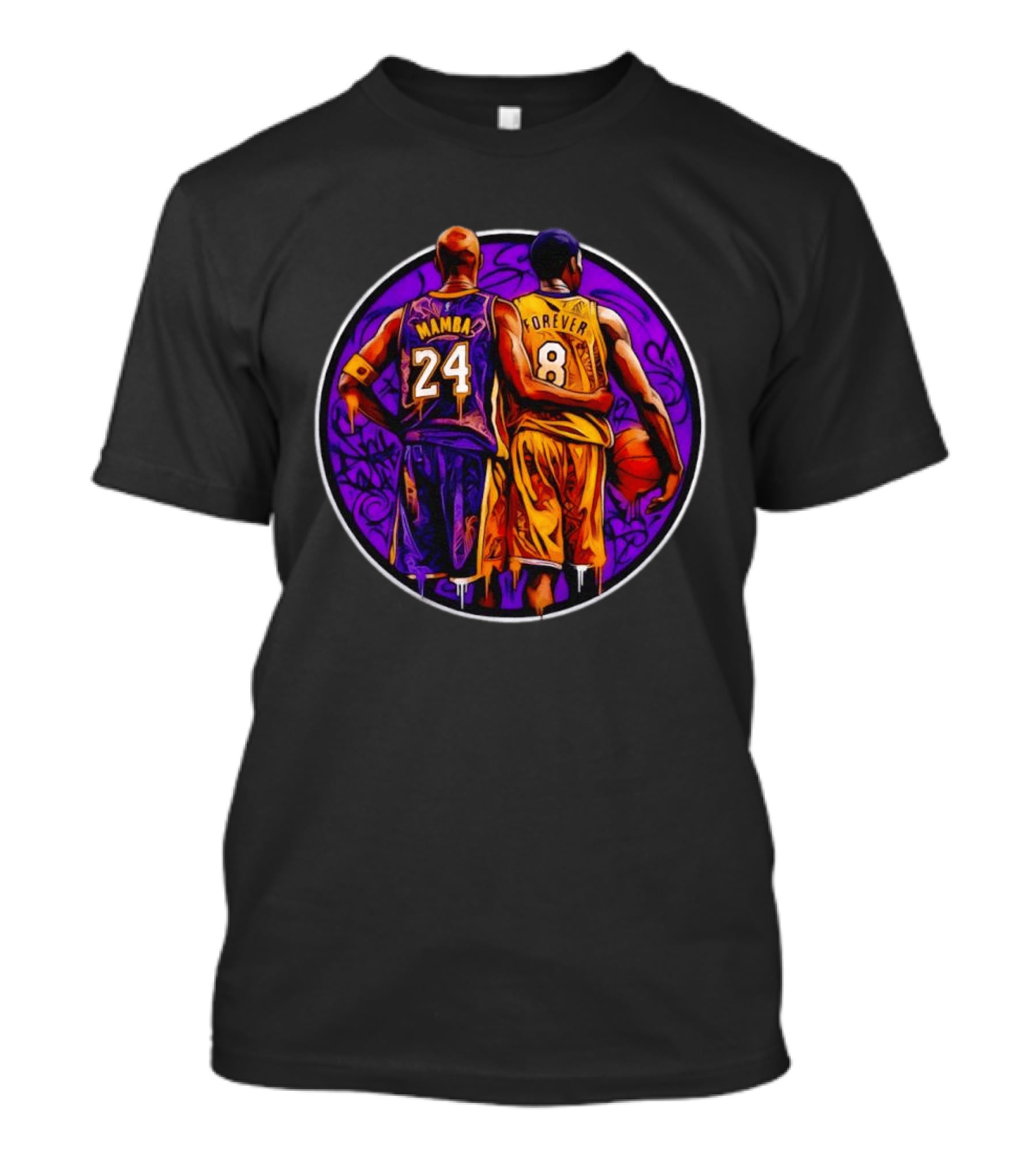 Mamba Forever Kobe Bryant 24 8 Los Angeles Lakers Graffiti T-Shirt