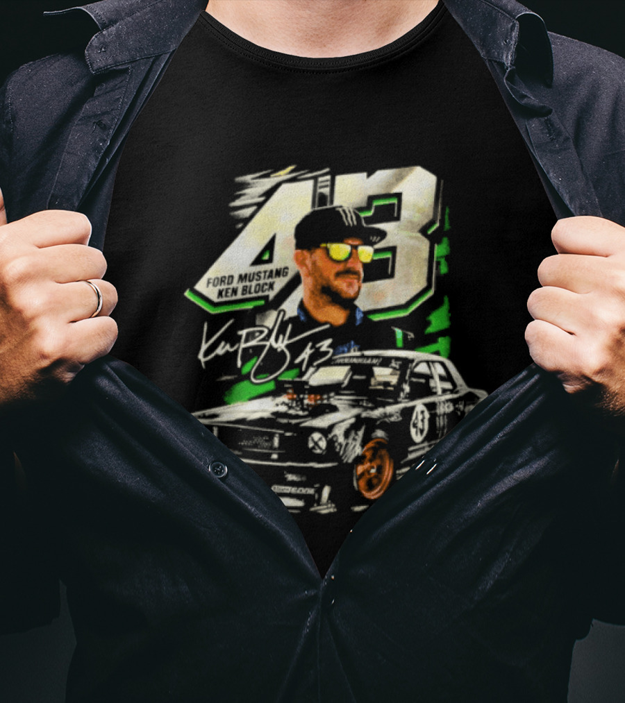 Ford Mustang Ken Block 43 Signature Style Racing T-Shirt