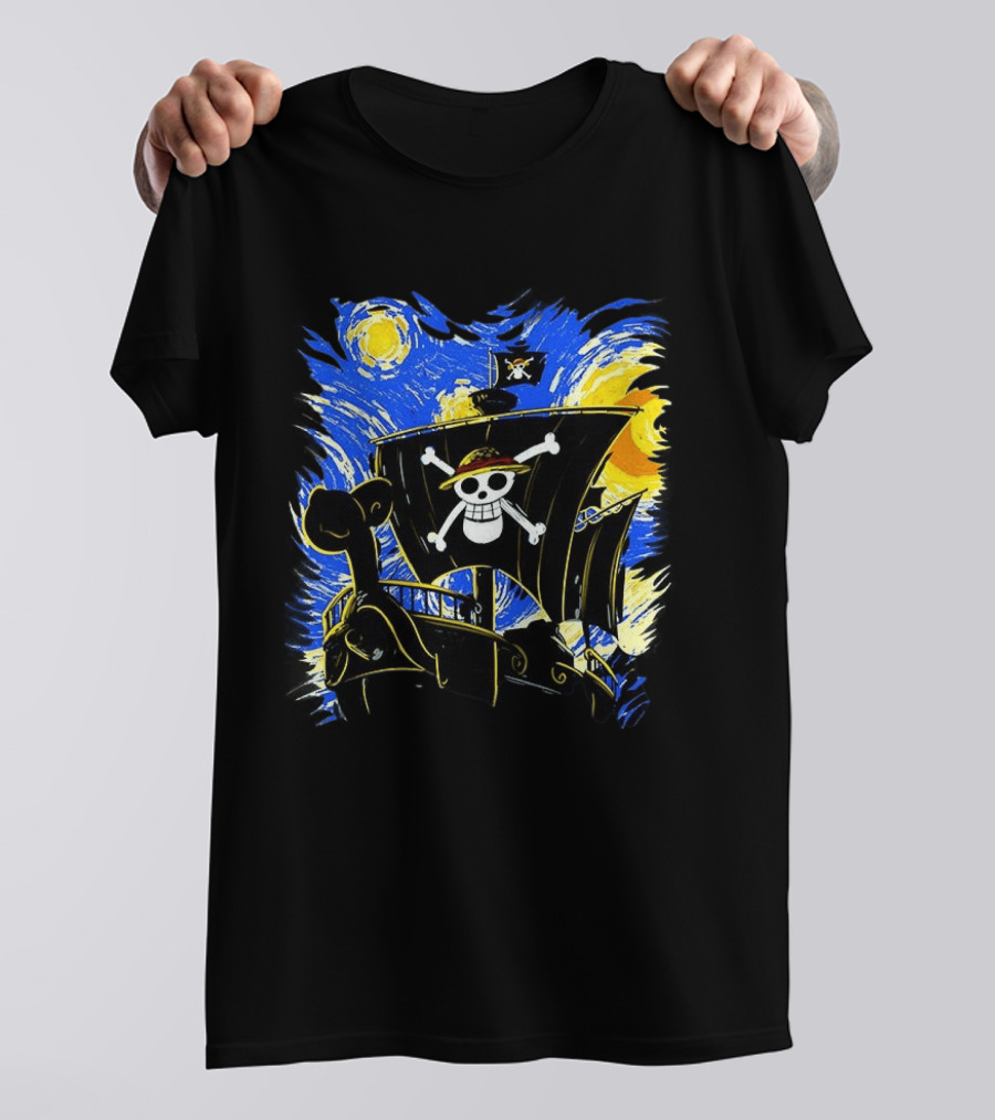 Starry Night One Piece Going Merry Anime T-Shirt