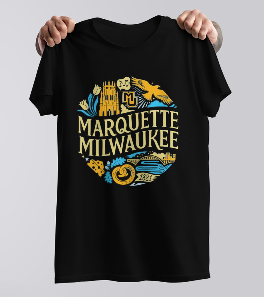 Marquette Milwaukee M And Milwaukee Scenes T-Shirt