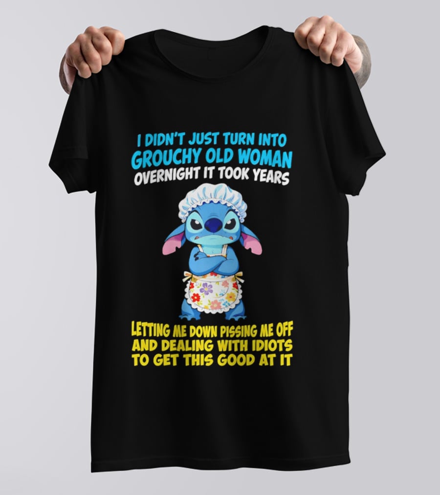 Stitch Housewife Grouchy Old Woman Letting Me Down Pissing Me Off Dealing With Idiots T-Shirt