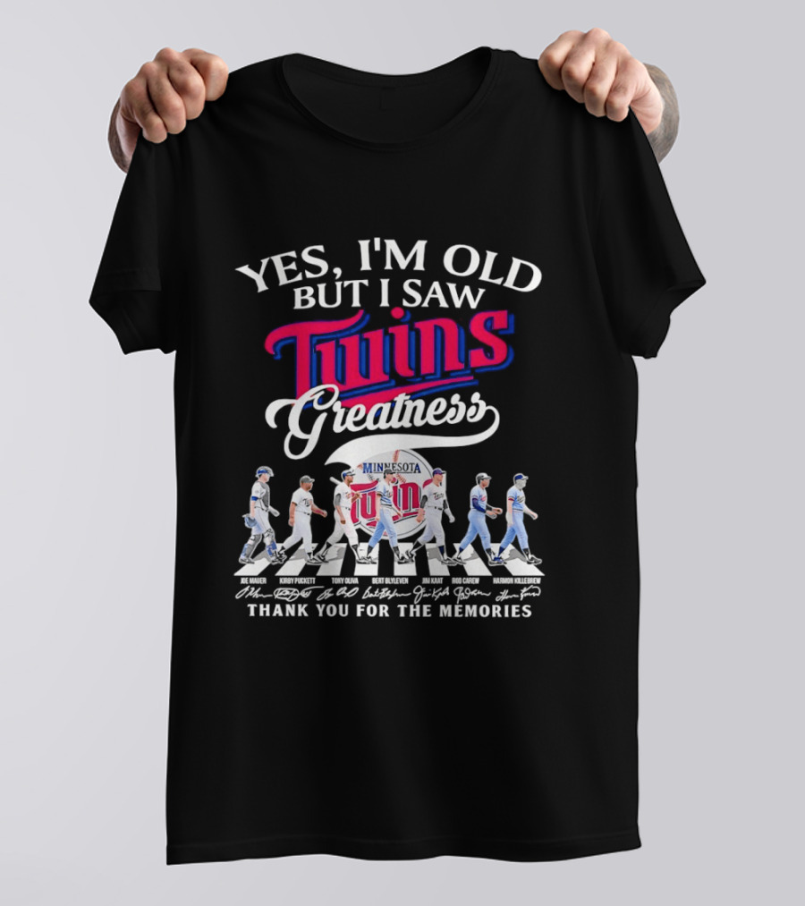 Minnesota Twins Greatness Signatures Thank You For The Memories T-Shirt