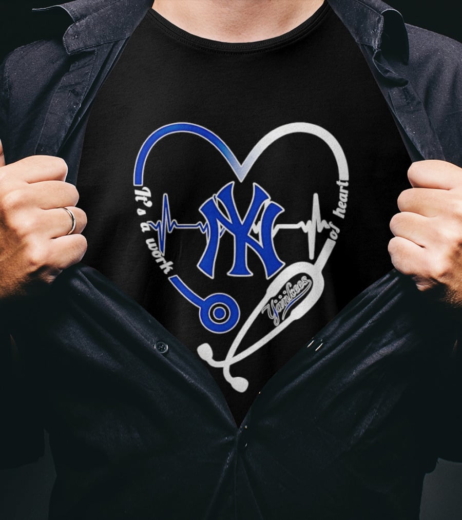 New York Yankees Heartbeat Stethoscope MLB Fan T-Shirt