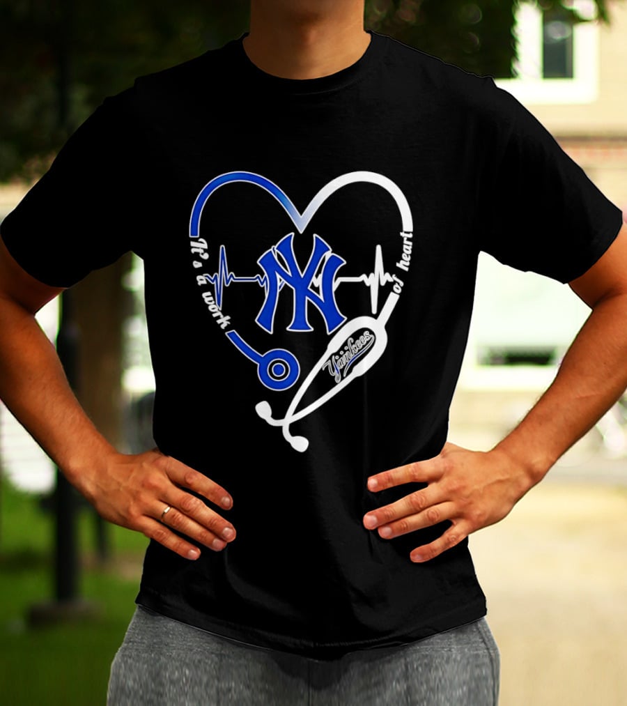 New York Yankees Heartbeat Stethoscope MLB Fan T-Shirt