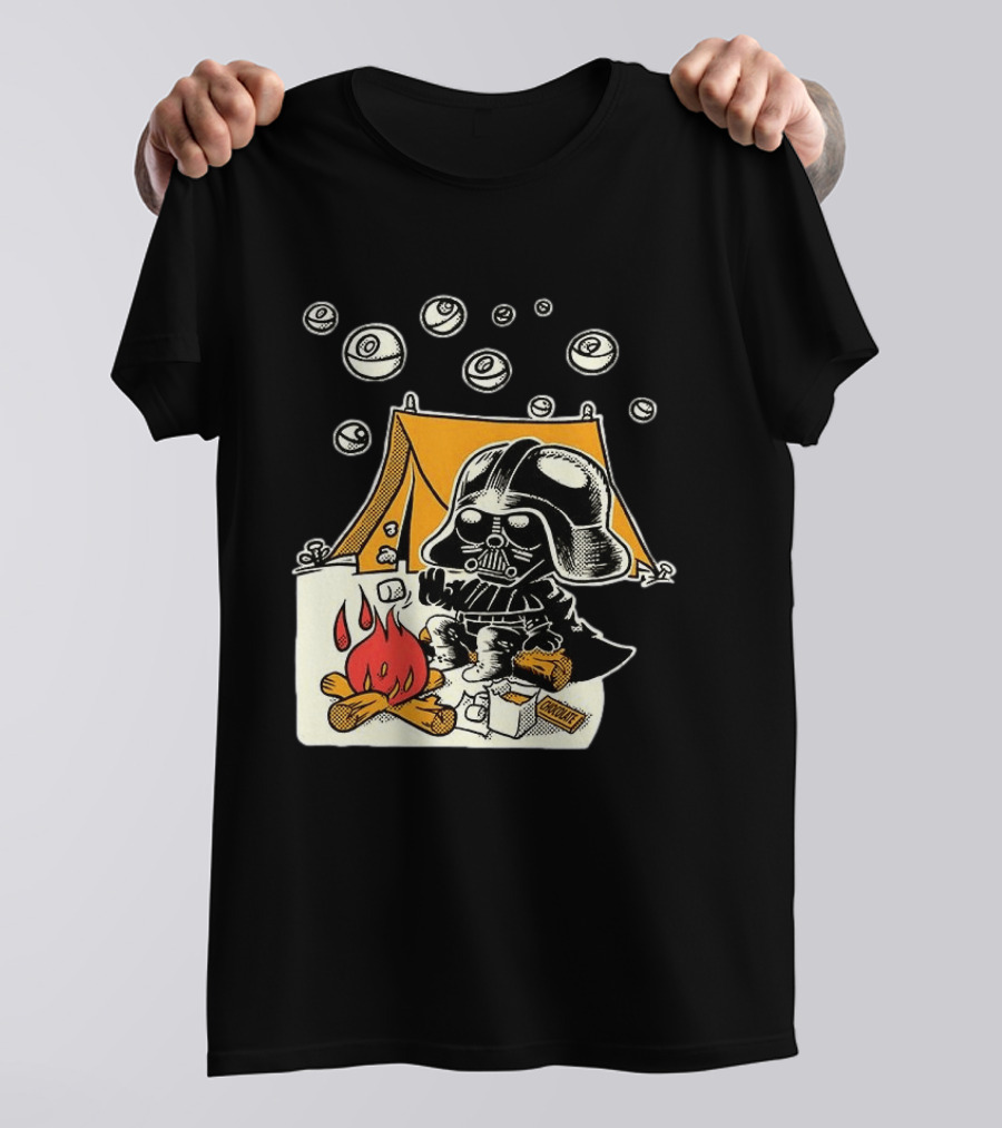 Under Death Stars Darth Vader Star Wars Camping Marshmallows Chocolate T-Shirt