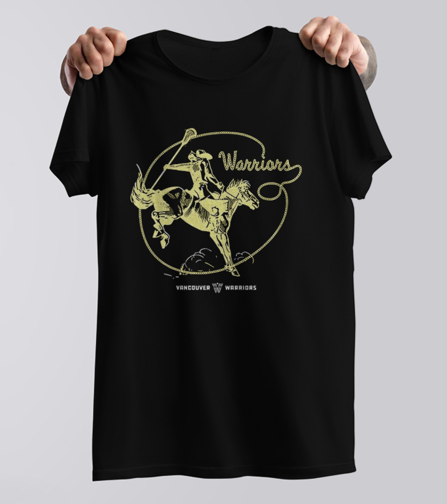Warriors Lacrosse Cowboy Riding Horse Vancouver Warriors National Lacrosse League T-Shirt