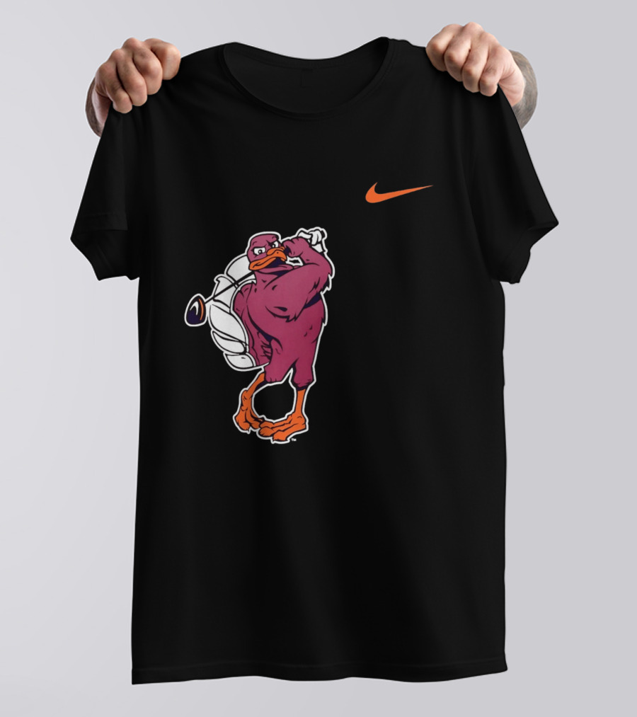 Virginia Tech Hokies Golfing Nike Swoosh Bird T-Shirt
