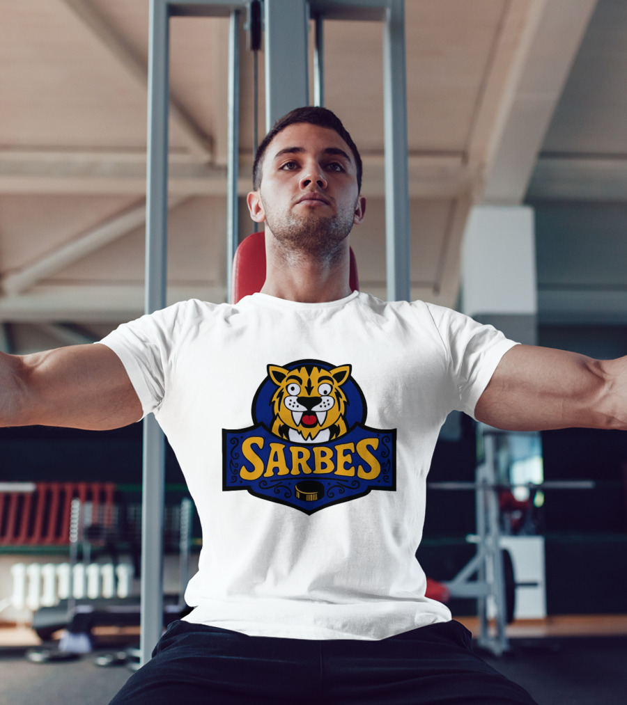 Buffalo Sarbes Hockey Tiger Mascot With Puck T-Shirt
