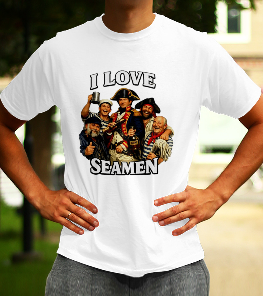 I Love Seamen Pirate Rum Crew Celebrating Together T-Shirt