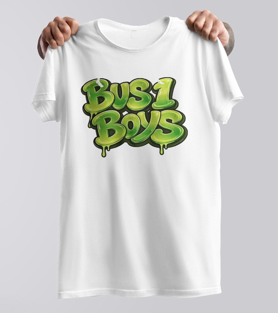 Bus 1 Boys Dripping Green Graffiti T-Shirt