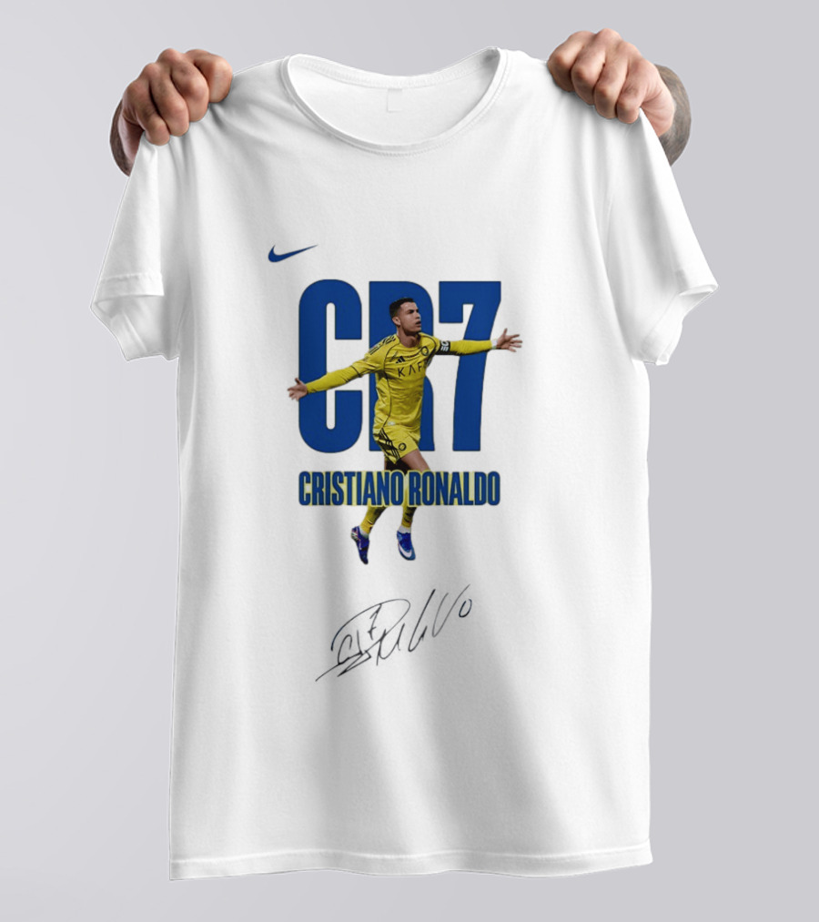 CR7 Cristiano Ronaldo KAF Yellow Jersey Soccer Star Celebration T-Shirt