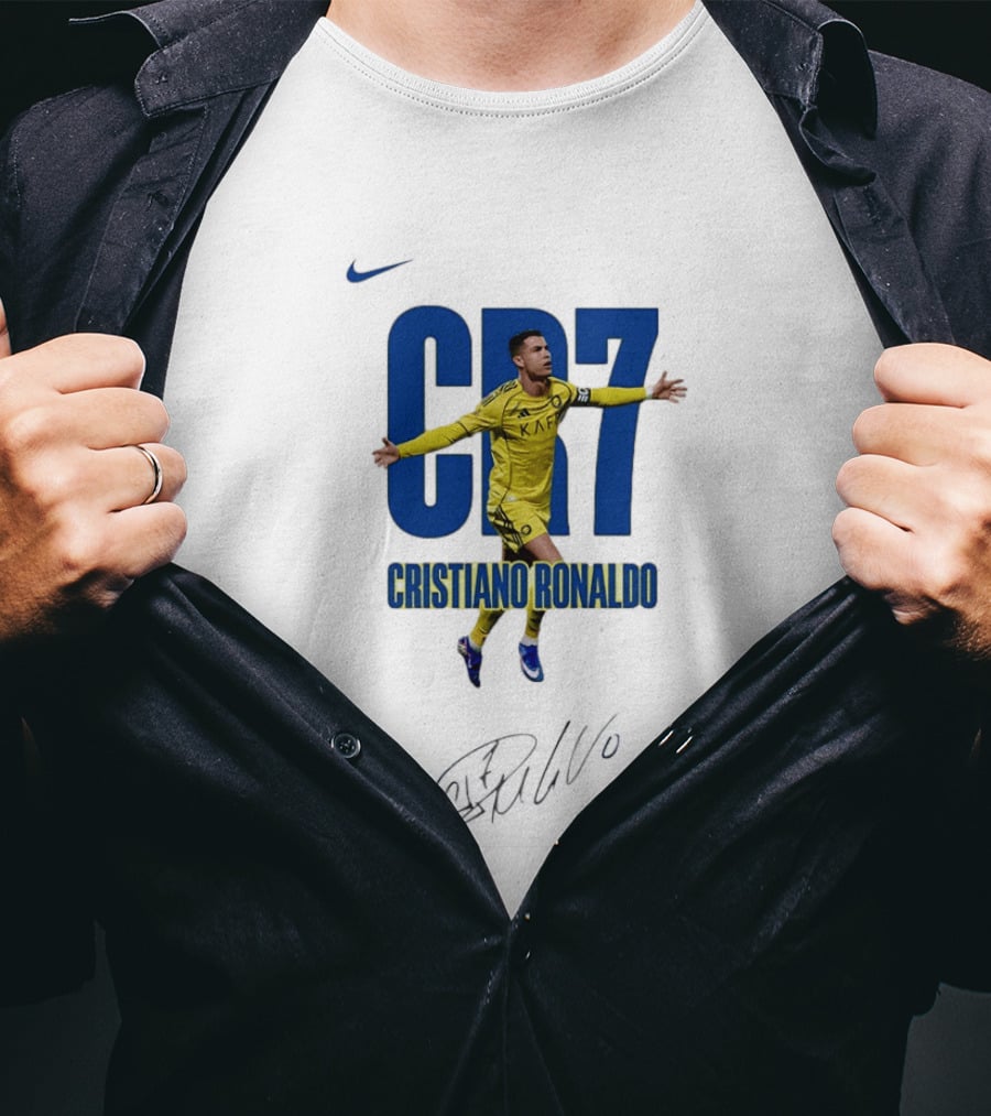 CR7 Cristiano Ronaldo KAF Yellow Jersey Soccer Star Celebration T-Shirt