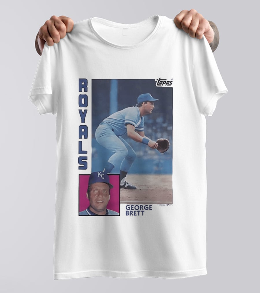 Kansas City Royals George Brett Topps 1984 Baseball Card T-Shirt