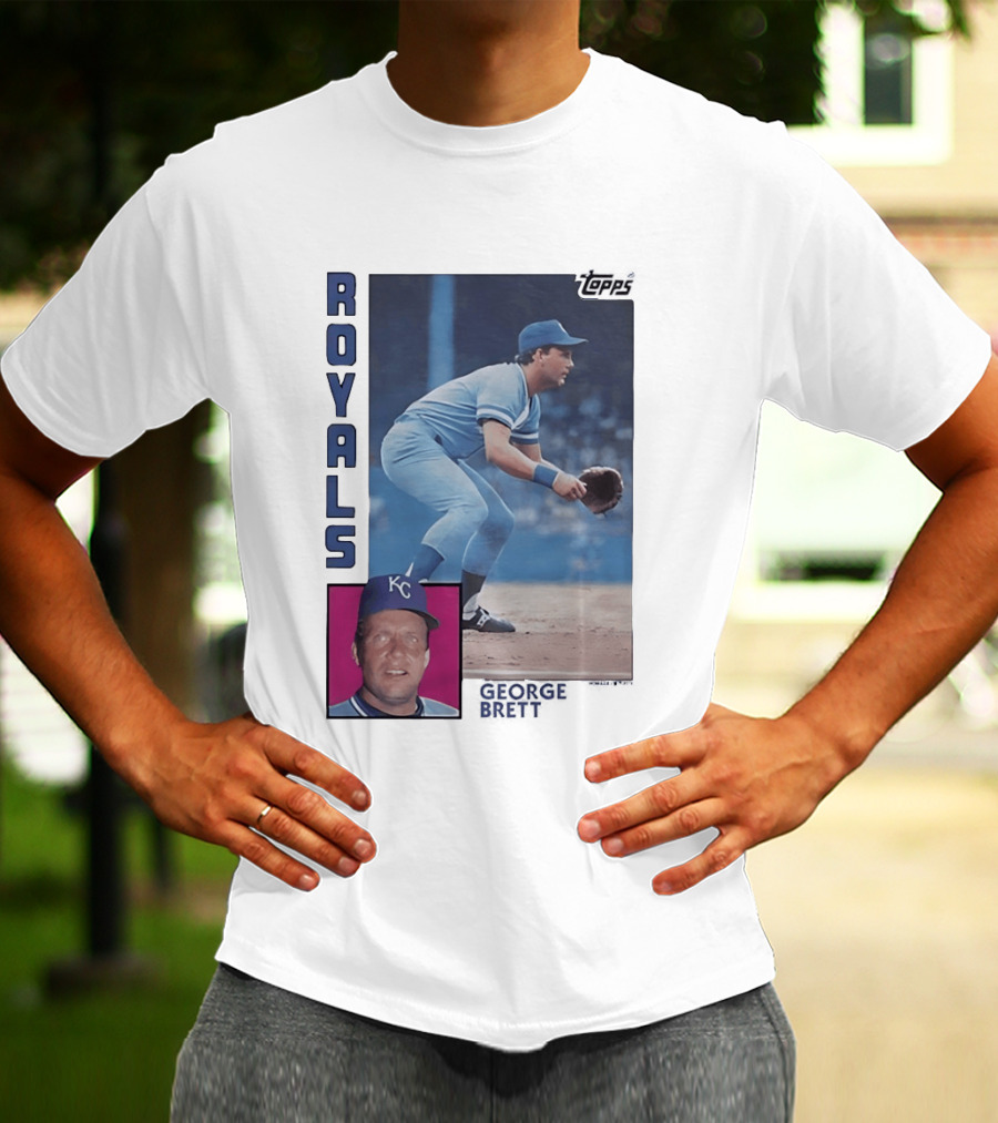Kansas City Royals George Brett Topps 1984 Baseball Card T-Shirt