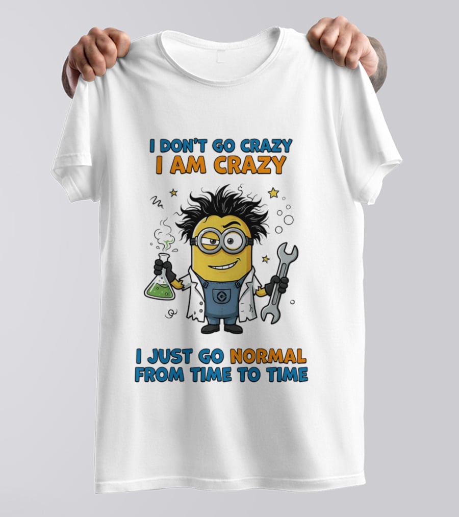 I Don't Go Crazy I Am Crazy Minion I Just Go Normal From Time To Time T-Shirt