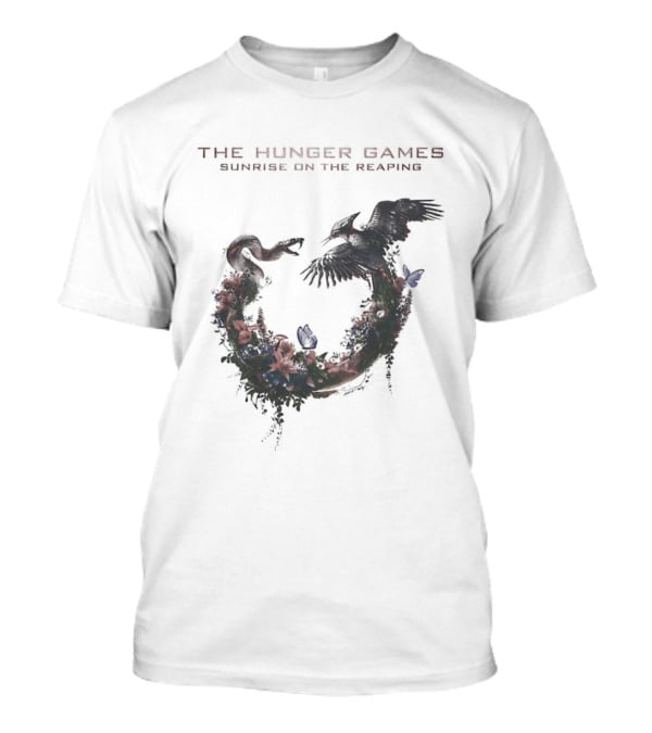 The Hunger Games Sunrise On The Reaping Snake And Bird Wreath T-Shirt