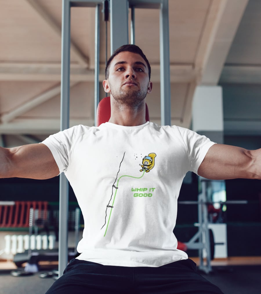 Whip It Good Rock Climbing Squirrel Adventure T-Shirt