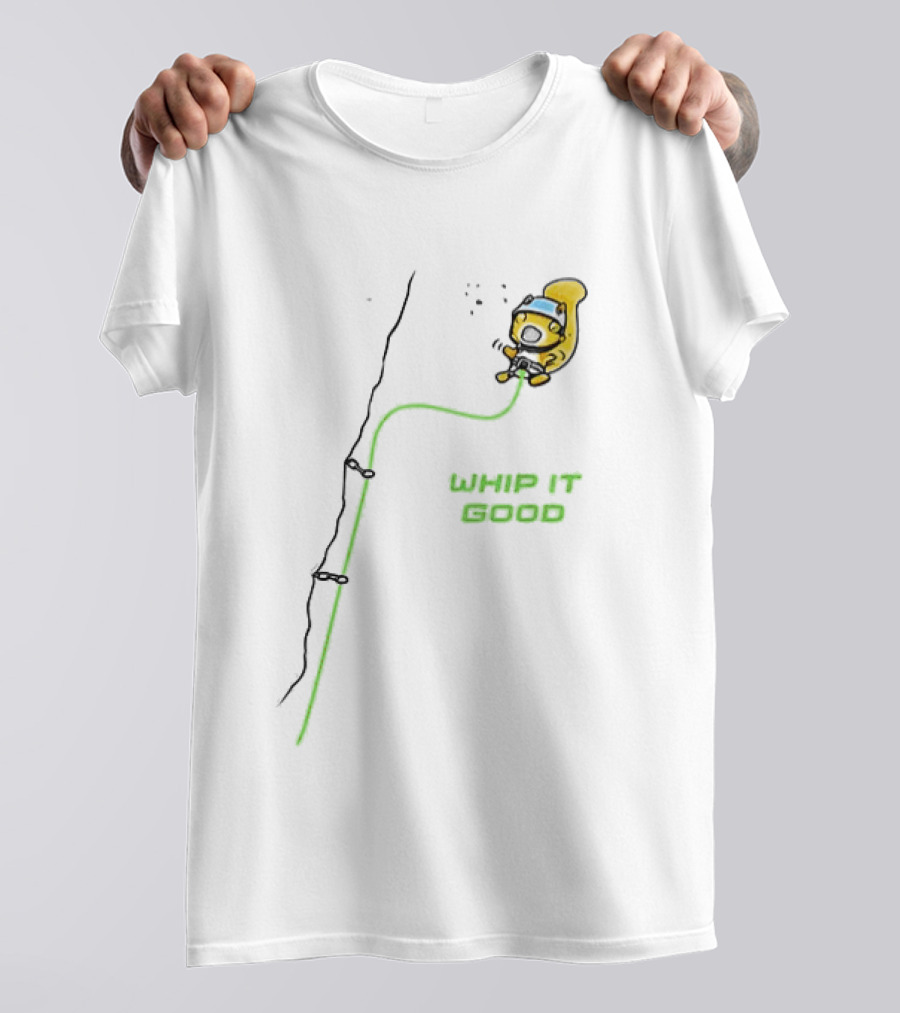 Whip It Good Rock Climbing Squirrel Adventure T-Shirt