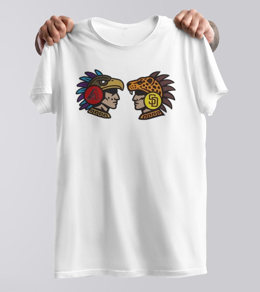 2026 MLB World Tour Mexico City Series Diamondbacks Vs Padres Aztec Style Logos T-Shirt
