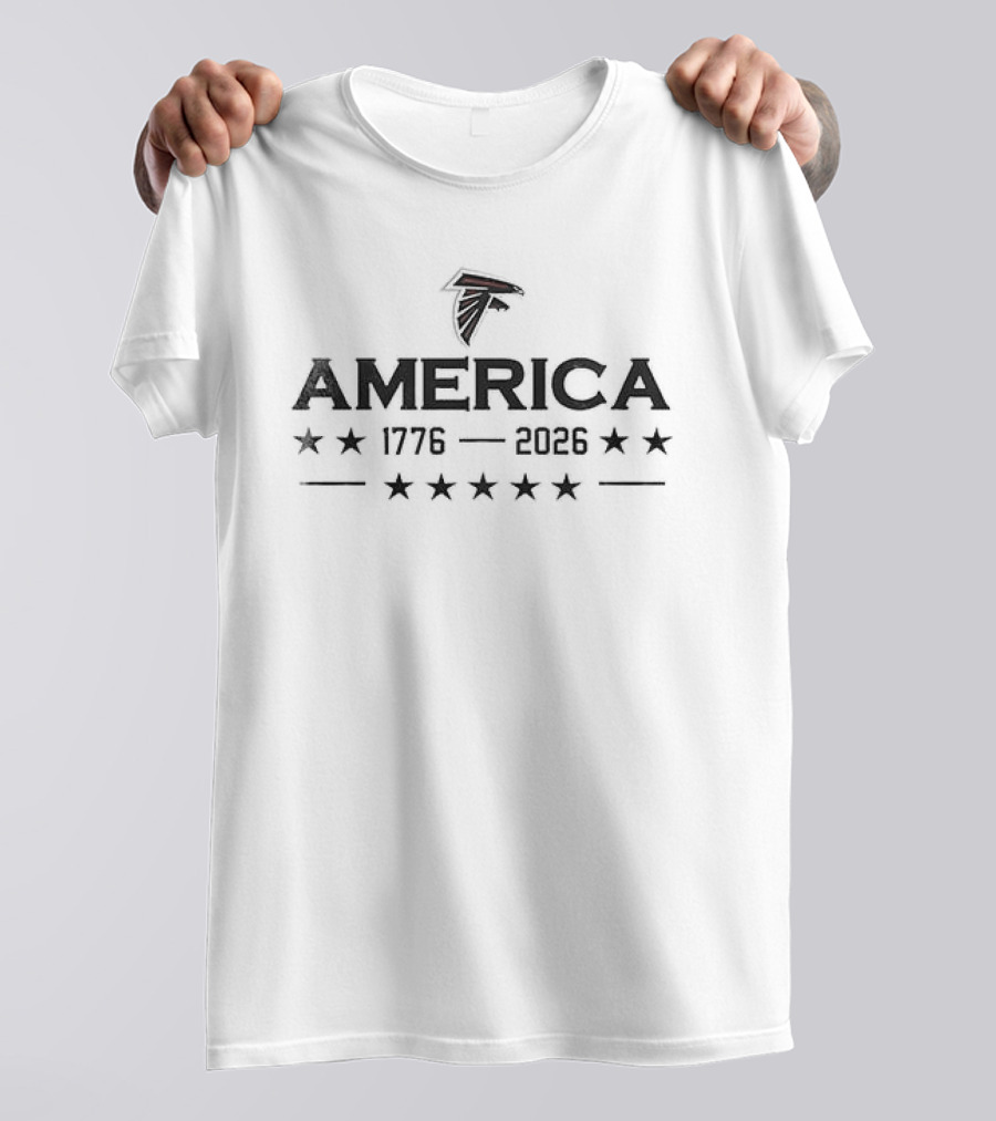 Atlanta Falcons America 1776 2026 Stars And Stripes Celebration T-Shirt