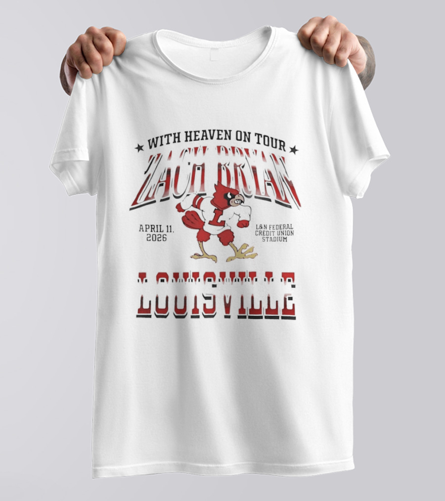 Zach Bryan With Heaven On Tour Louisville Cardinals Kentucky Exclusive 2026 T-Shirt
