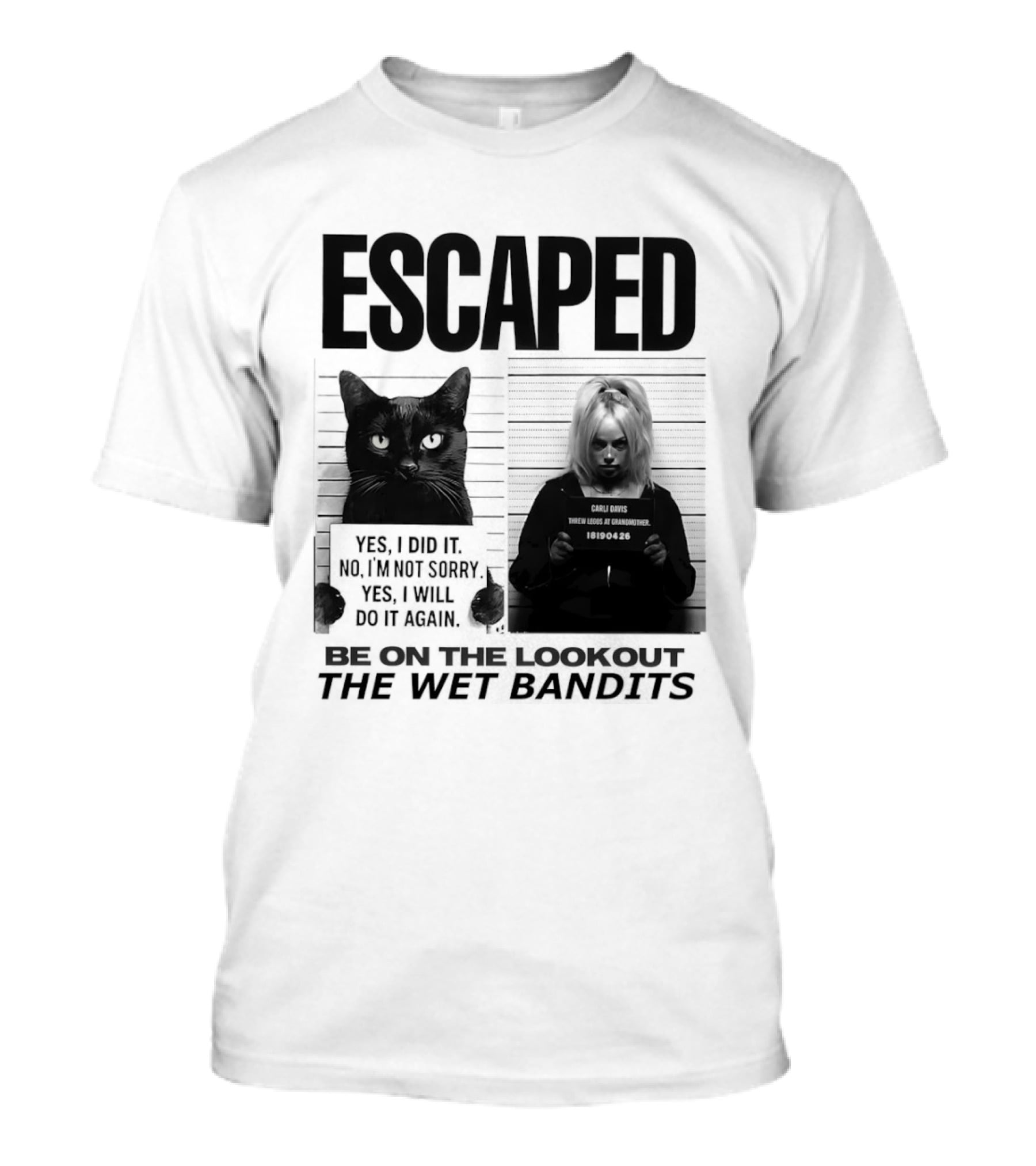 Escaped Cat Carli Davis Be On The Lookout The Wet Bandits Shot T-Shirt
