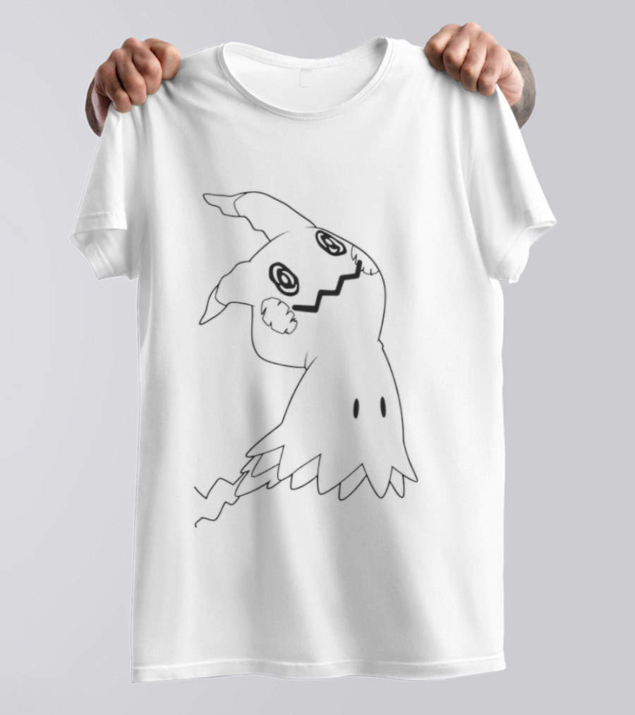 Pokemon Mimikyu Sketch Black And White Spooky T-Shirt