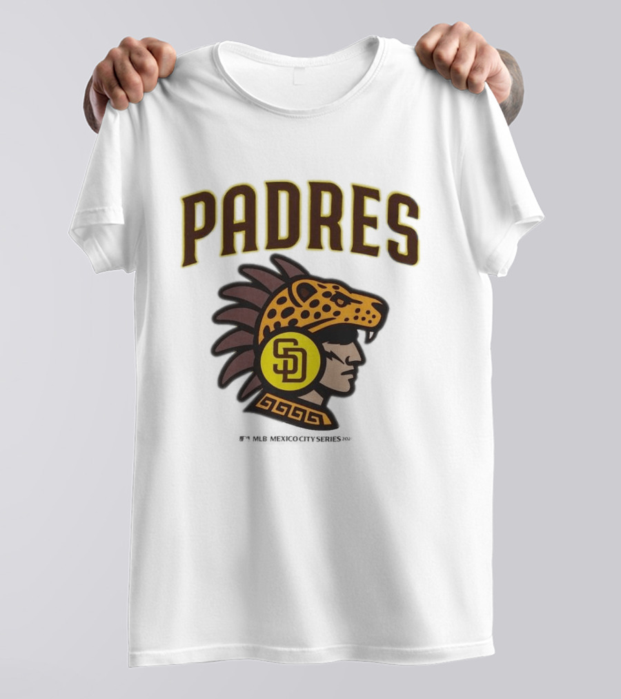 San Diego Padres MLB Mexico City Series 2026 Aztec Jaguar Warrior T-Shirt