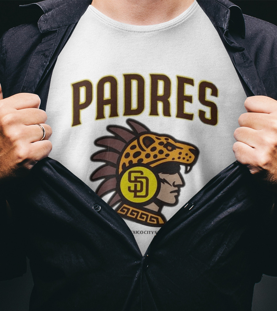 San Diego Padres MLB Mexico City Series 2026 Aztec Jaguar Warrior T-Shirt