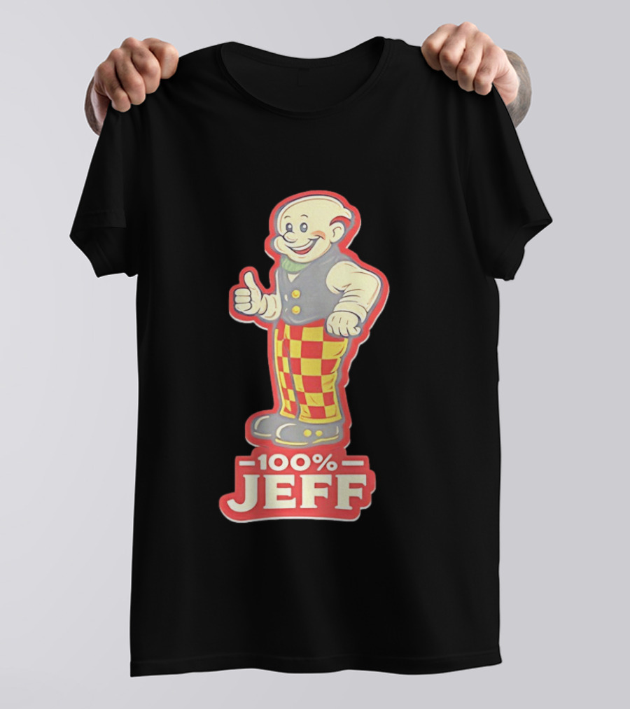 100 Percent Jeff Thumbs Up Character Checker Pants T-Shirt