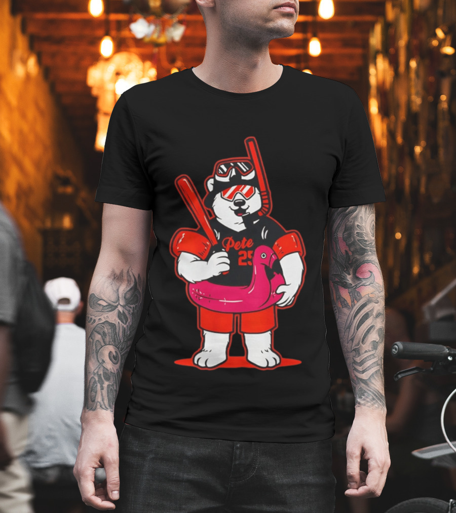 Pete Alonso 25 Polar Bear Flamingo Float New York Mets Cartoon T-Shirt