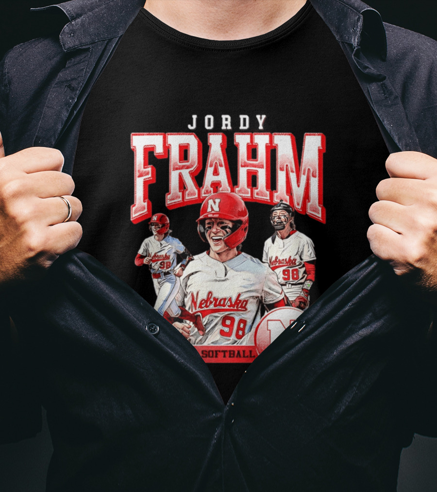 Jordy Frahm Nebraska Softball 98 Player Vintage 90s T-Shirt