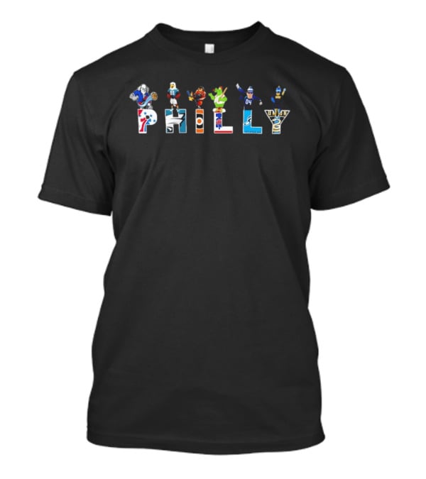 Philly Sports Teams Eagles Phillies Sixers Flyers Mascots 2026 T-Shirt
