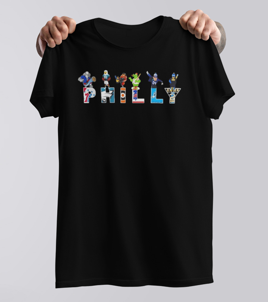 Philly Sports Teams Eagles Phillies Sixers Flyers Mascots 2026 T-Shirt