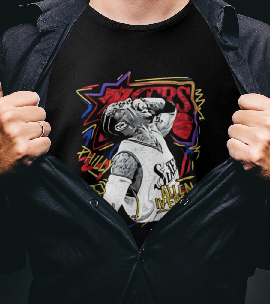 Porter Martone Allen Iverson 76ers Jersey Basketball Pop T-Shirt